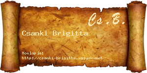Csanki Brigitta névjegykártya